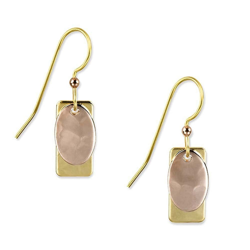 Gold And Copper Layered Drop Dangle Hook Earrings - Shelburne Country Store