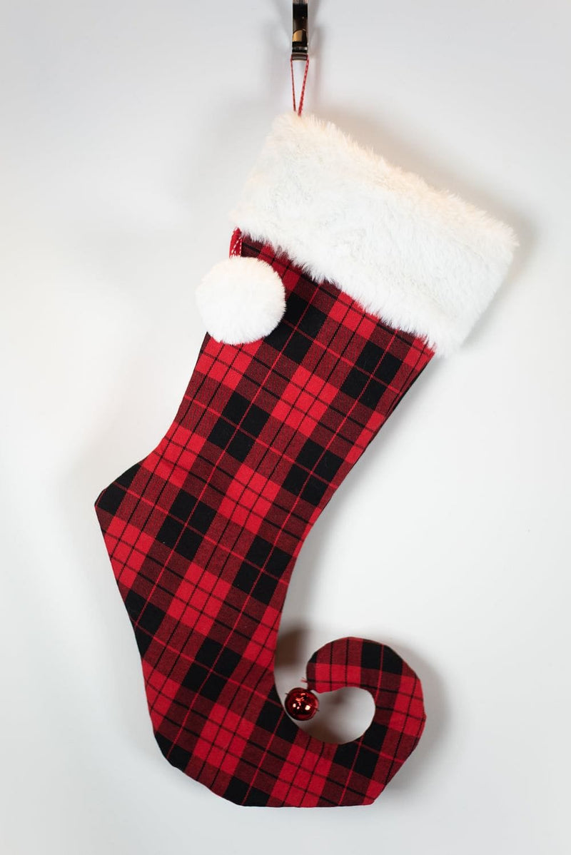 20 Inch Plaid Jester Stocking - Shelburne Country Store