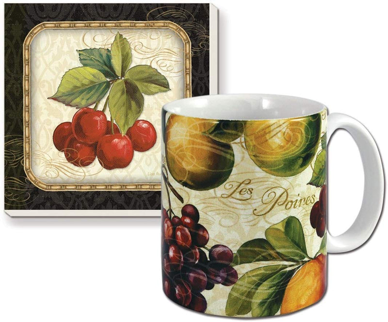 Gourmet Fruit Ceramic Mug/Stone Coaster Gift Set - Shelburne Country Store