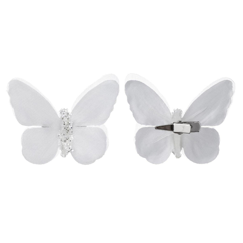 Clip on White Butterfly 8 pack - Shelburne Country Store
