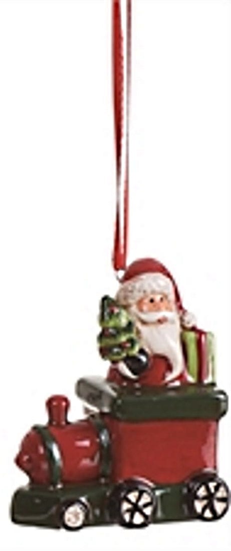 Ceramic Christmas Character Vehicle Ornament -  Santa Car - Shelburne Country Store
