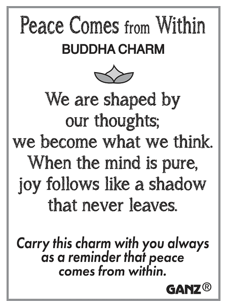 Peace Comes from within Buddha Charm - Shelburne Country Store