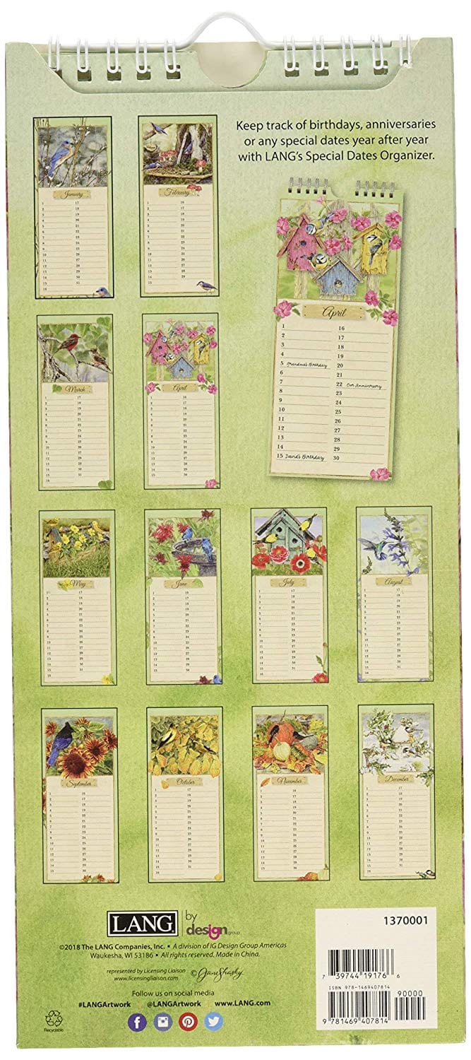 Special Date Organizer - Birds in the Garden - Shelburne Country Store