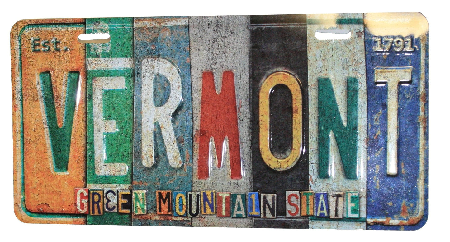 Ransom Note Stamped Vermont License Plate - Shelburne Country Store