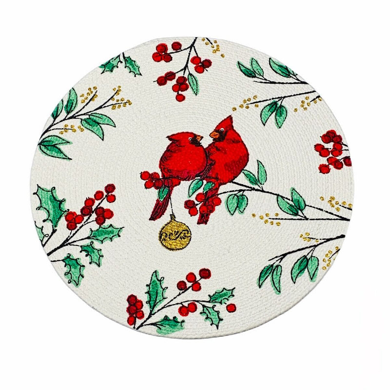Christmas Cardinal Braided Placemat - Shelburne Country Store