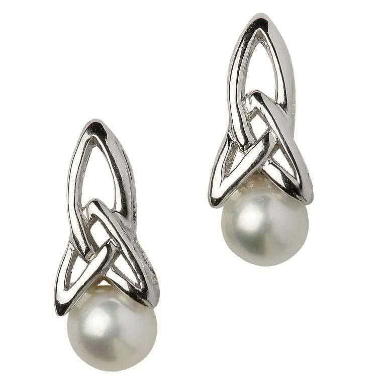 Celtic Silver Pearl Earrings - Shelburne Country Store