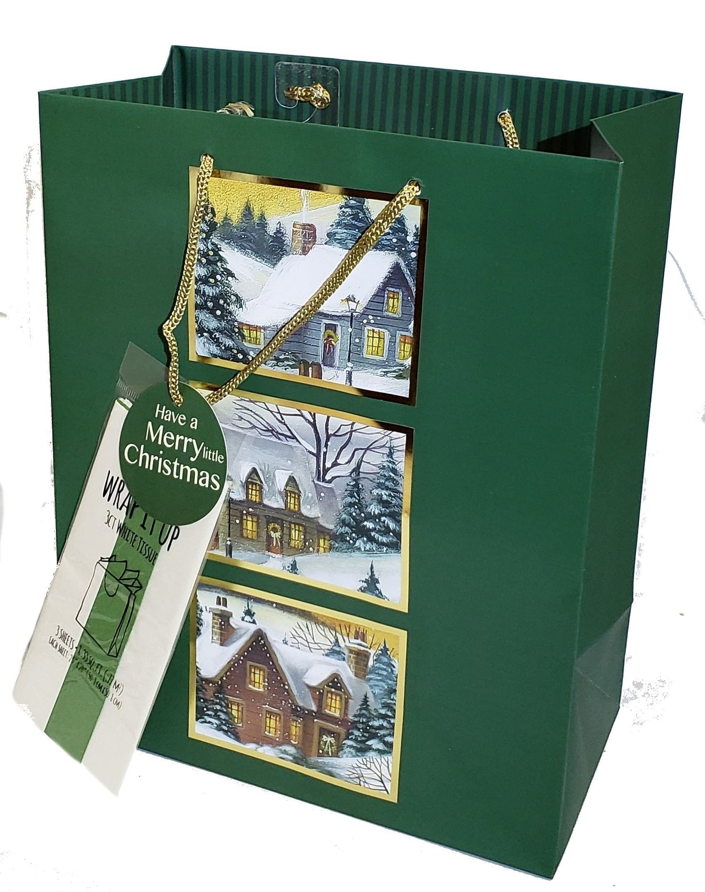 Traditional Gift Bag With Matching Tissue - Large - Village - Shelburne Country Store