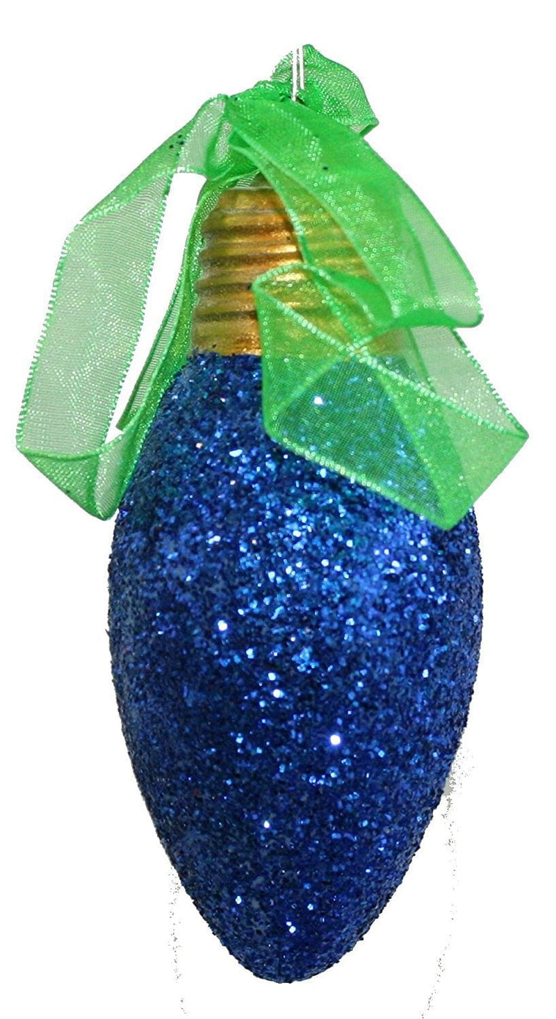 4.5 Inch Resin Glitter Bulb Ornament - - Shelburne Country Store