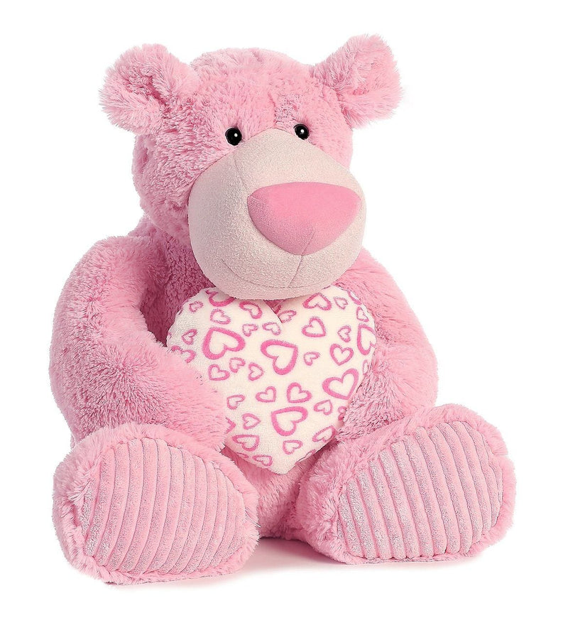 Strawberry Latte Teddy Bear With Stuffed Heart - - Shelburne Country Store
