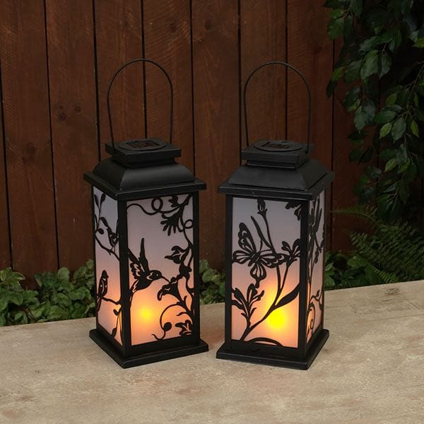 13'' Solar Lighted Lantern with LED Flame - - Shelburne Country Store