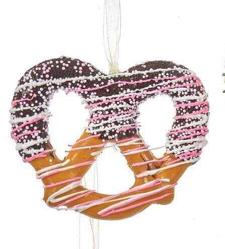 Frosted Pretzel Ornament -  Strawberry with Sprinkles - Shelburne Country Store