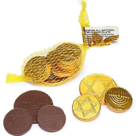 Hanukah Chocolate Gelt In Mesh Bag - 1 oz - Shelburne Country Store