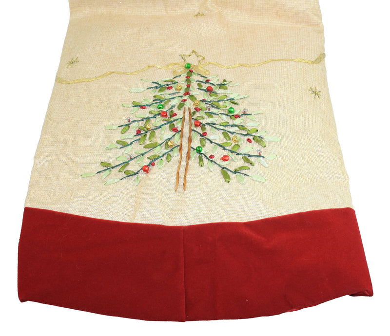 Metallic Burlap Christmas Tree Skirt - Shelburne Country Store
