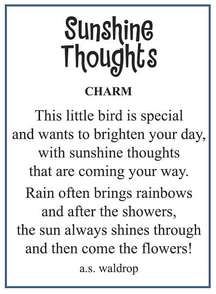 Sunshine Thoughts Charm - Shelburne Country Store