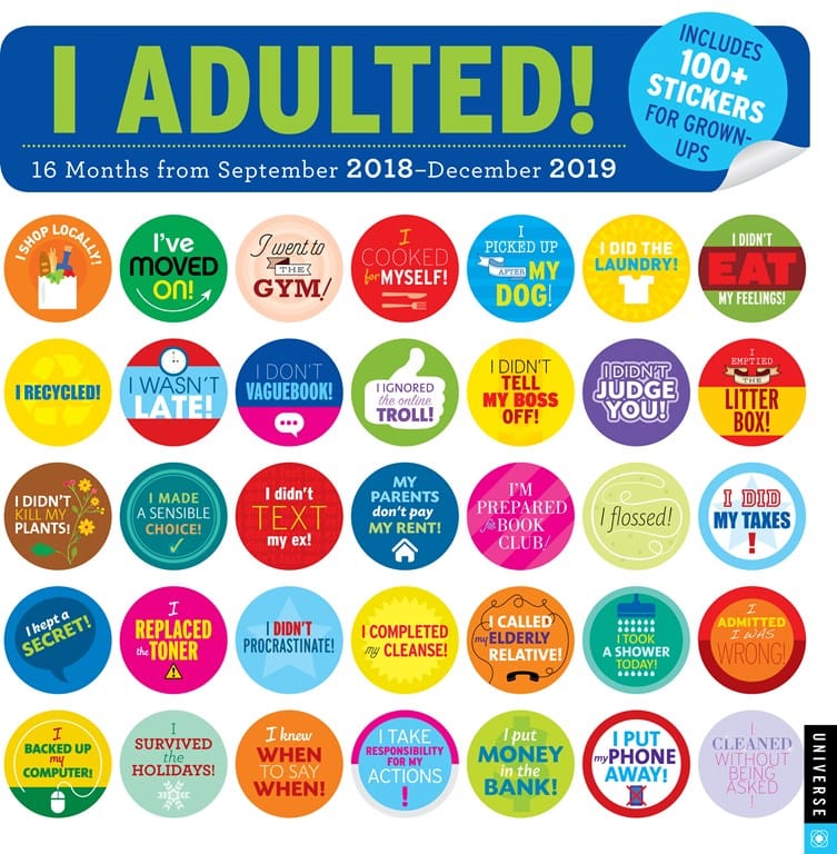 2019 I Adulted Wall Calendar with over 100 Stickers for Grown-ups! - Shelburne Country Store