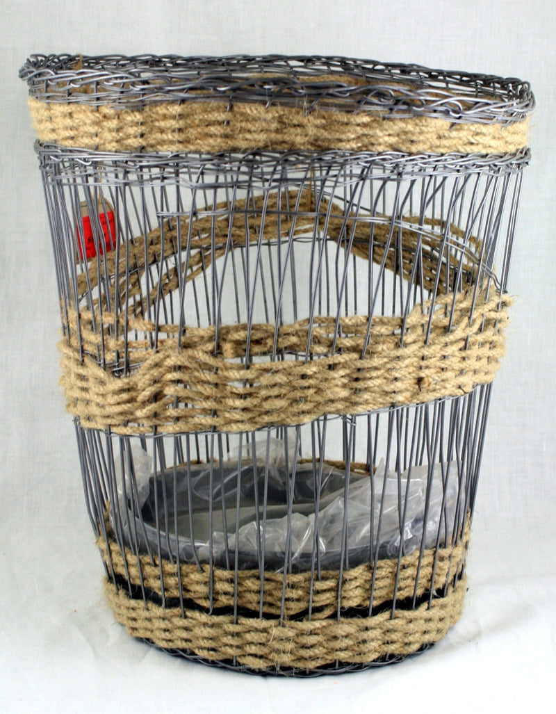 Jute Wire Waste Basket - Shelburne Country Store