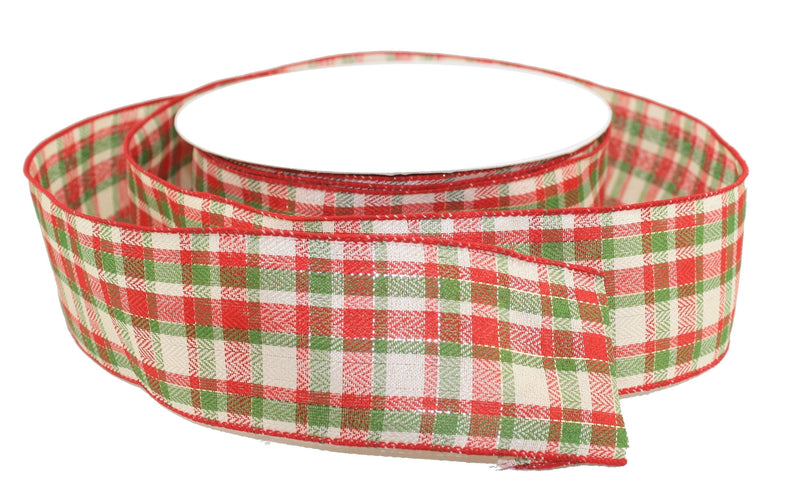 New Tartan Plaid Ribbon 2.5 inch - By the Yard - Shelburne Country Store