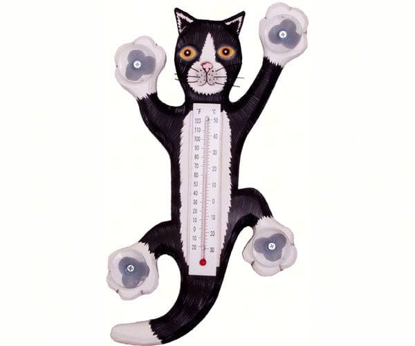 Climbing Black & White Cat Thermometer - Shelburne Country Store