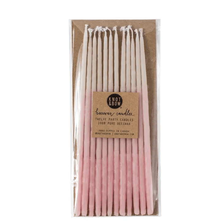 Tall Pink Ombre Beeswax Birthday Candles - Shelburne Country Store