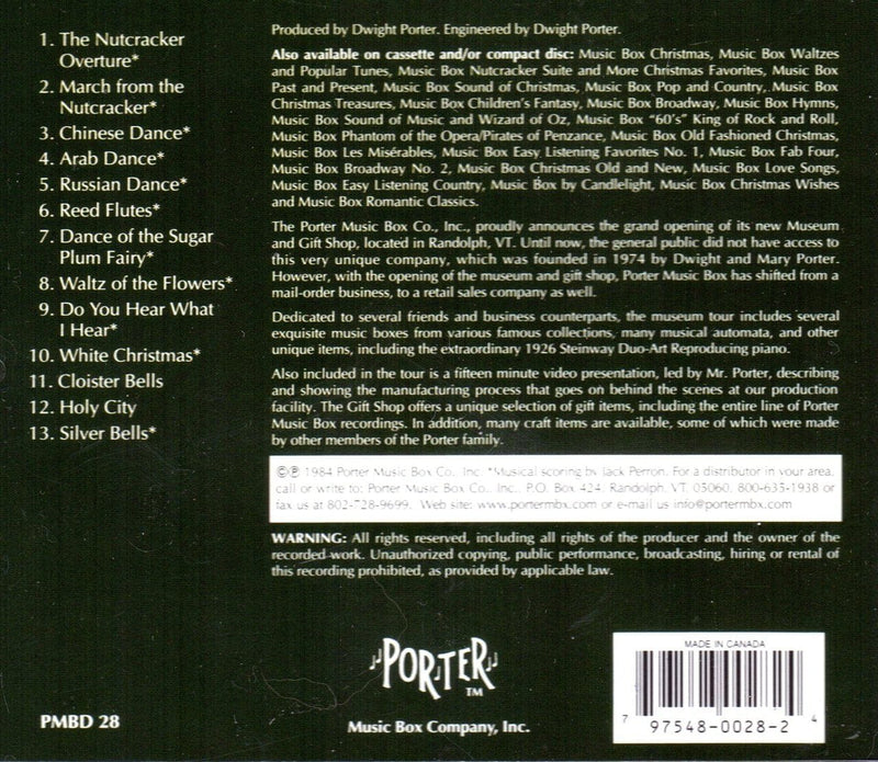 Porter Music Box Nutcracker Suite CD - Shelburne Country Store