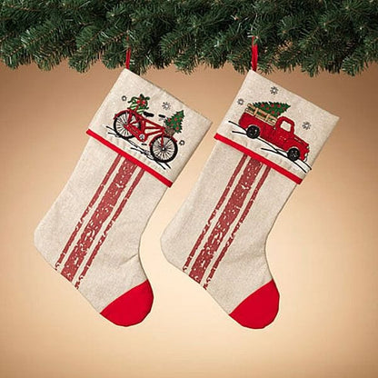 Tree Delivery Fabric Stocking - - Shelburne Country Store