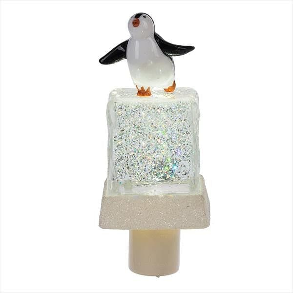 Penguin on Ice Cube Shimmer LED Night Light - Shelburne Country Store