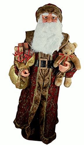 72" Santa Dressed in Brocade - He Sings & Dances - Shelburne Country Store