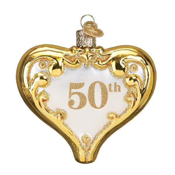 Old World Christmas 50th Anniversary Heart Glass Ornament - Shelburne Country Store