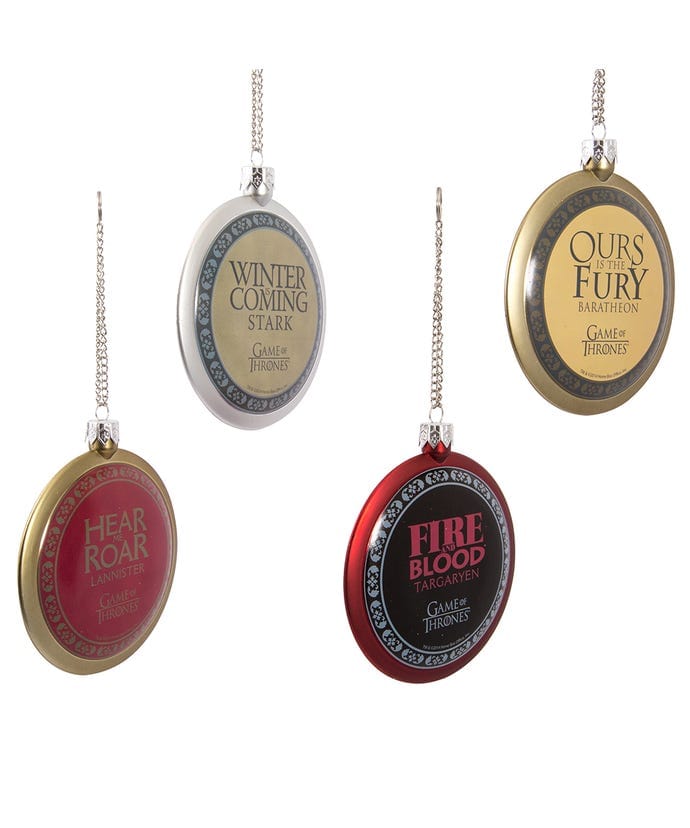 Game Of Thrones Disc Ornaments - 4 Piece Box Set - Shelburne Country Store