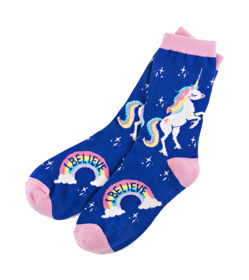 Hatley Ladies Crew Socks - Rainbow Unicorns - Shelburne Country Store