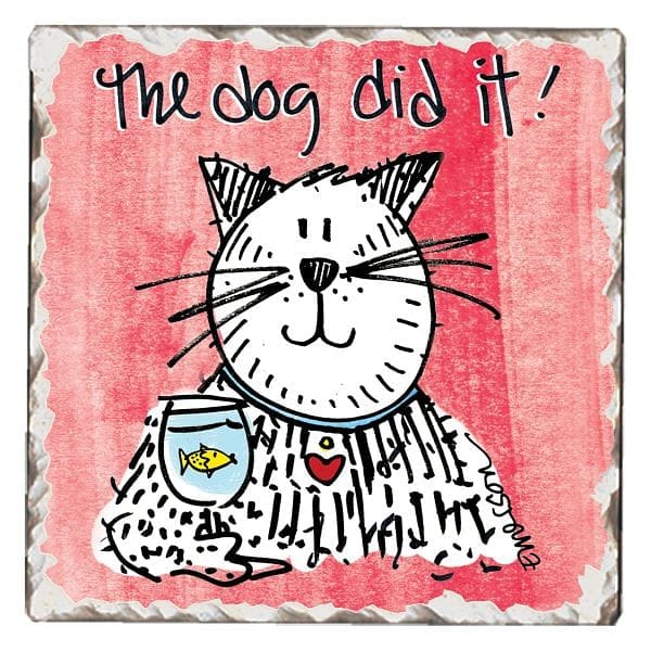 Love Cats Stone Coaster - The dog did it ! - Shelburne Country Store