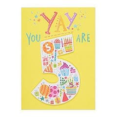 Yay You Are 5  Birthday Card - Shelburne Country Store