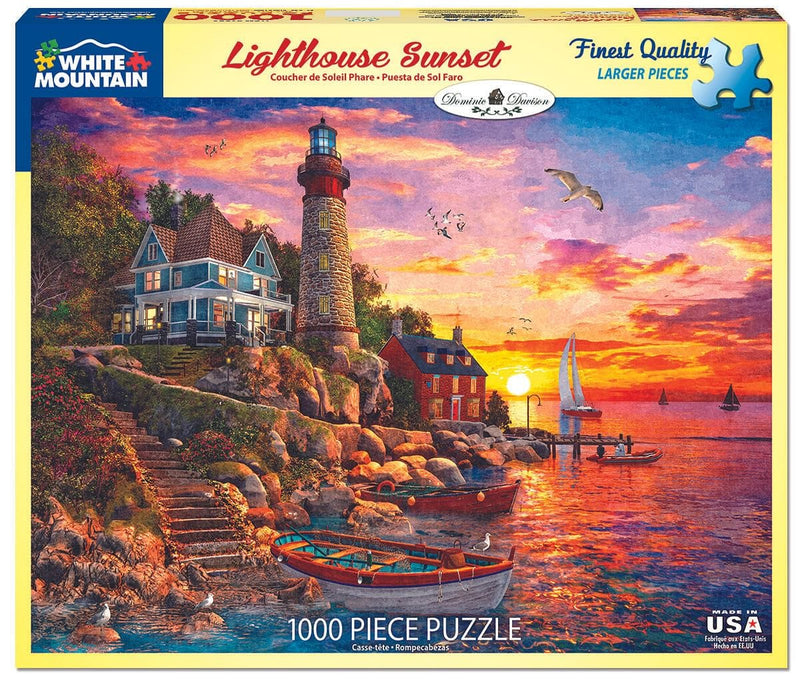 Lighthouse Sunset - 1000 Piece Jigsaw Puzzle - Shelburne Country Store