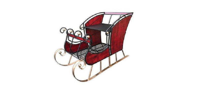 Red Wood and Metal Sleigh - Shelburne Country Store