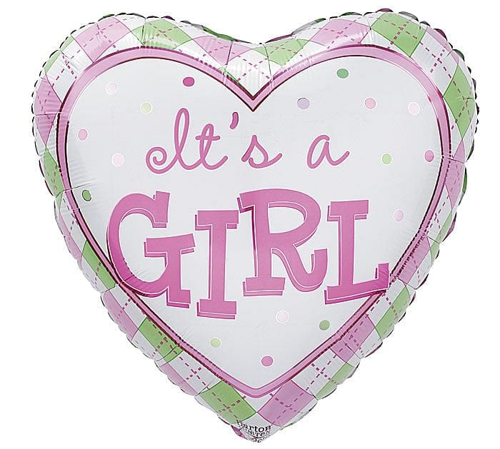It's A Girl 17" Heart Shaped Balloon - Shelburne Country Store