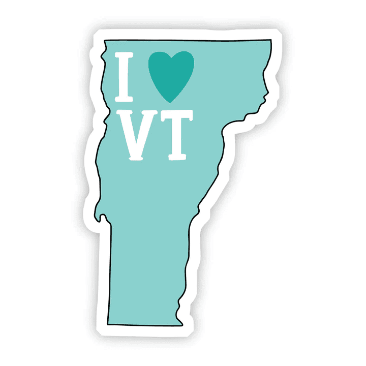 I Love Vermont Sticker - Teal - Shelburne Country Store