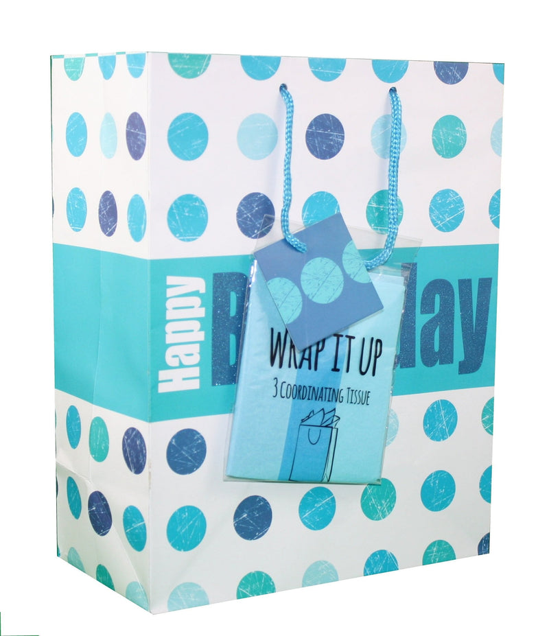 Large Gift Bag with Coordinating Tissue - Happy Birthday - Shelburne Country Store