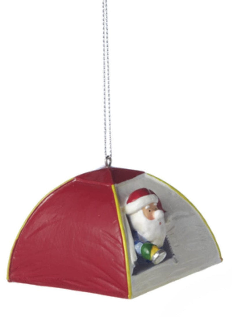 Santa In Tent Ornament - Red - Shelburne Country Store