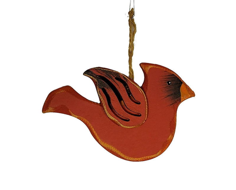 Wooden Cardinal Ornament - - Shelburne Country Store