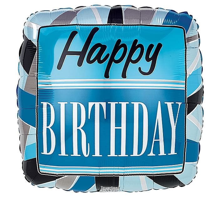 Black and Blue Square  Foil Balloon - Shelburne Country Store