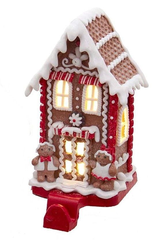 Lighted Gingerbread House Stocking Hanger - - Shelburne Country Store