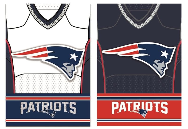 Double Sided Suede and Foil Jersey, New England Patriots Flag - Shelburne Country Store