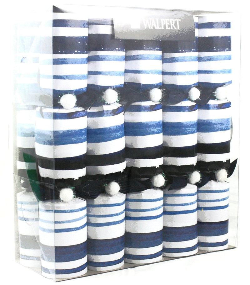 11 inch Blue and White Stripe Crackers - 10 Count - Shelburne Country Store