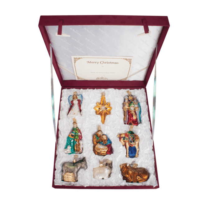 Old World Christmas Nativity Collection Glass Ornaments Set Of 9 - Shelburne Country Store
