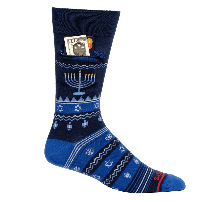 Pocket Socks -Hanukkah Sweater  - Mens - Shelburne Country Store
