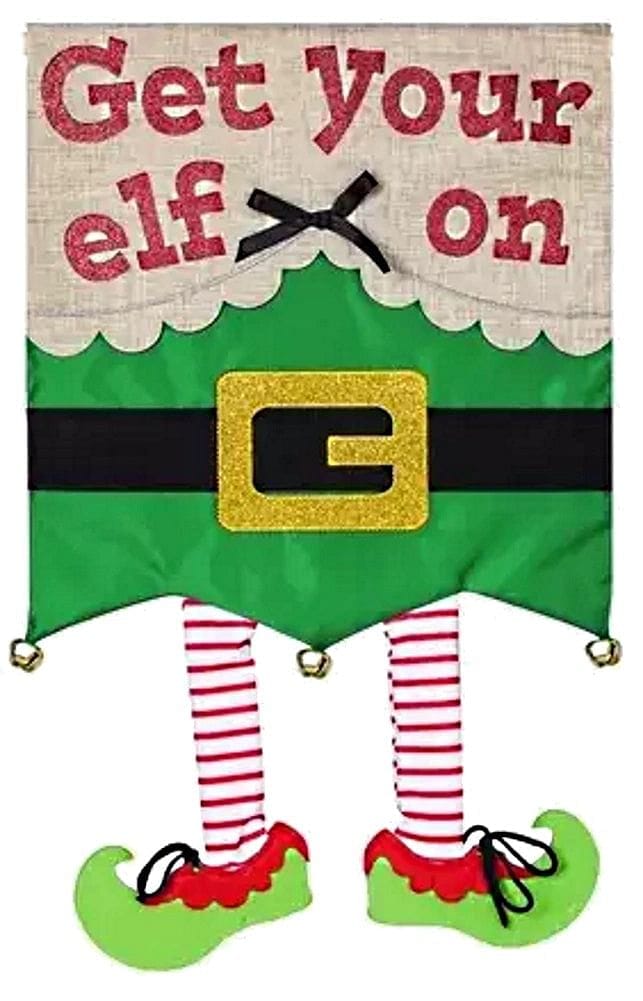 Get Your Elf On Appliqué House Flag - Shelburne Country Store