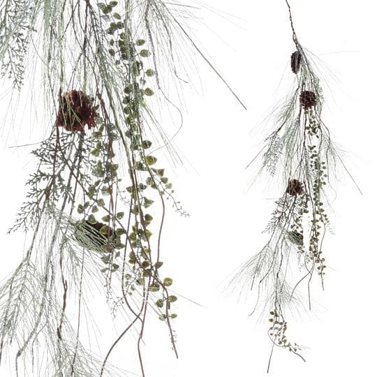 4' Iced Garland With Pinecones - Shelburne Country Store