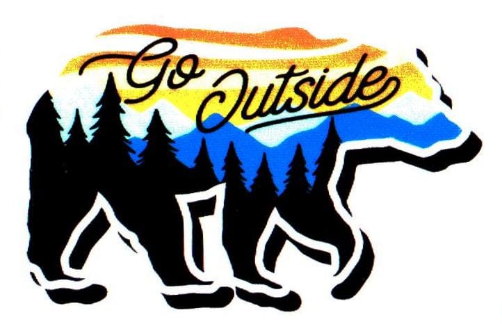 Get Outside Bear with Yellow Sky Sticker - Shelburne Country Store