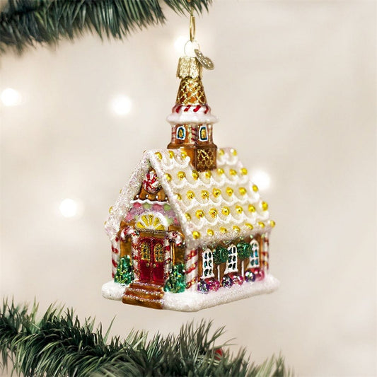 Gingerbread Church Glass Ornament - Shelburne Country Store