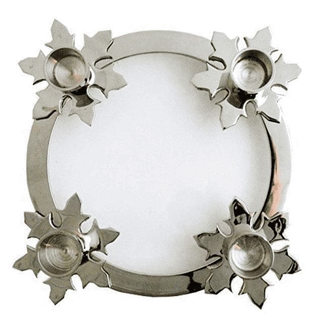 Chrome Snowflake Advent Candle Ring - Shelburne Country Store
